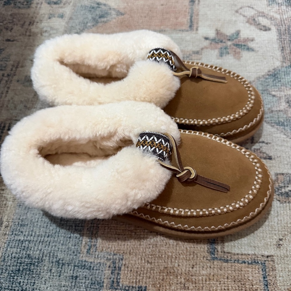 UGG Chestnut Tan Shearling-Lined Slippers